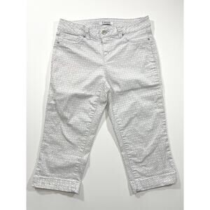 D.Jeans, Size 6, White base with Grey Design Capri Pants